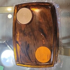Vintage Lucite Tortoise Shell Coaster Tray
